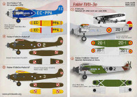 Print Scale 72-255 Fokker F.VII-3m In the complete set 2 sheets 1/72