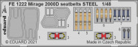 Eduard FE1222 Mirage 2000D seatbelts STEEL (KIN) 1/48