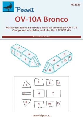 Peewit M72329 Canopy mask OV-10A Bronco (ICM) 1/72