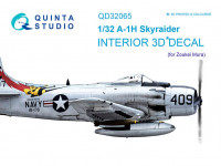 Quinta studio QD32065 A-1H Skyraider (для модели ZM SWS) 3D Декаль интерьера кабины 1/32