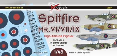 Dk Decals 48014 Spitfire Mk.VI/VII/IX (17x camo) 1/48