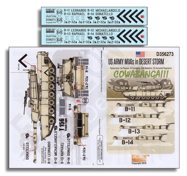 Echelon FD D356273 US ARMY M1A1s in DESERT STORM: COWABANGA! 1/35