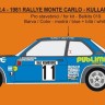 Reji Model JM402 Opel Ascona 400 Rallye Monte Carlo 1981 1/24