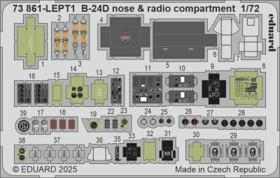 Eduard 73861 SET B-24D nose&amp;radio compartment (AIRF) 1/72