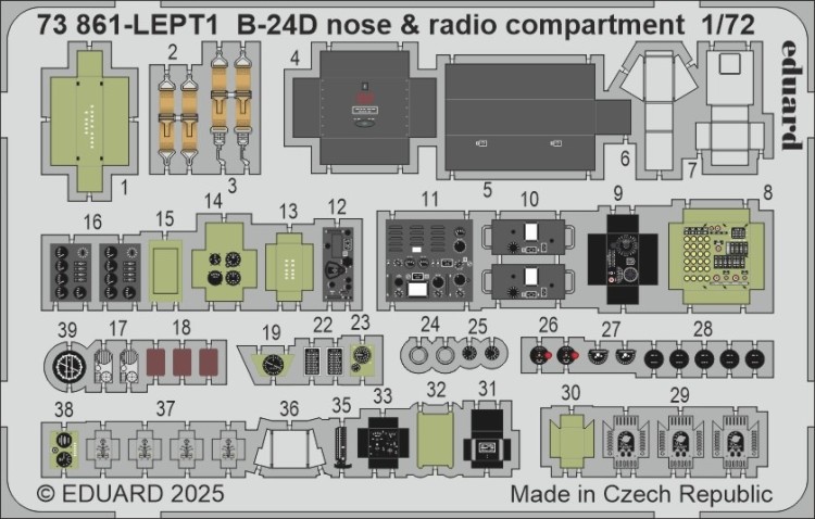 Eduard 73861 SET B-24D nose&radio compartment (AIRF) 1/72