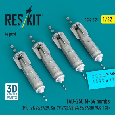 Reskit 32565 FAB-250-M54 bombs (4 pcs.) 1/32