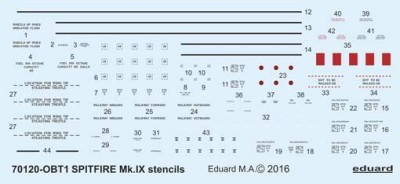 Eduard D72008 Spitfire Mk.IX stencils 1/72