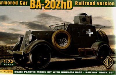 Ace Model 72210 Ба-20ЖД бронеавтомобиль с участком полотна 1/72