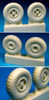 Barracuda Studios BCR32010 Supermarine Spitfire Z-Block 4-Slot Main wheels (designed to be used with Pacific Coast and Tamiya kits) 1/32