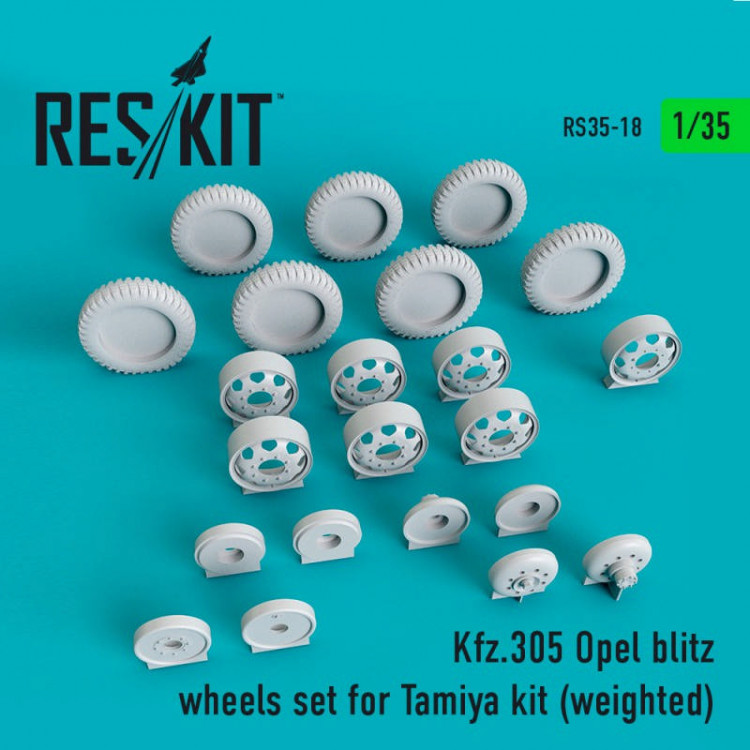 Reskit RS35-0018 Kfz.305 Opel blitz wheels set for Tamiya Kit (weighted) Tamiya 1/35