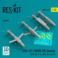 Reskit 32472 GBU-62 (JDAM-ER) bombs (4 pcs.) 1/32