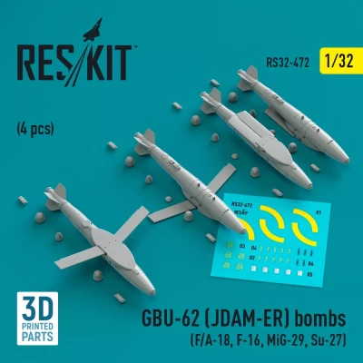 Reskit 32472 GBU-62 (JDAM-ER) bombs (4 pcs.) 1/32