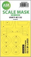 Art Scale 200-M32029 USAF McDonnell F-4E Phantom Viet-Nam war wheels and canopy frame paint masks (outside only) 1/32