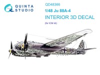 Quinta Studio QD48366 Ju 88A-4 (ICM) 3D Декаль интерьера кабины 1/48