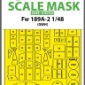 Art Scale 200-M48135 Focke-Wulf Fw-189A-2 wheels and canopy frame paint mask (outside only) 1/48