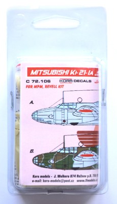 Kora Model C72106 Mitsubishi Ki-21-IA Sally ov.China (MPM/REV) 1/72