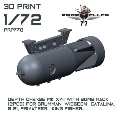 77 Propeller 77PRP770 Depth Charge Mk XVII w/ bomb rack (2 pcs.) 1/72