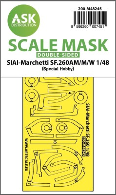 Art Scale 200-M48245 SIAI-Marchetti SF.260AM/M/W wheels and canopy frame paint mask (inside and outside) 1/48