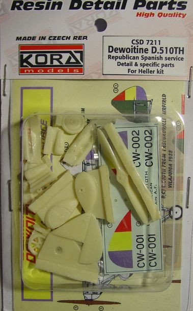 Kora Model CSD7211 Dewoitine D.510TH Detail set&dec. (Rep.Spain) 1/72