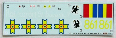 Kora Model DEC4862 Ju 87 D-5 Stuka (Romanian Service) декали 1/48