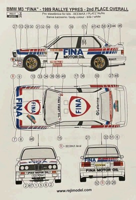 Reji Model 354 BMW M3 Fina 1989 Rally Portugal Tour de Corse 1/24
