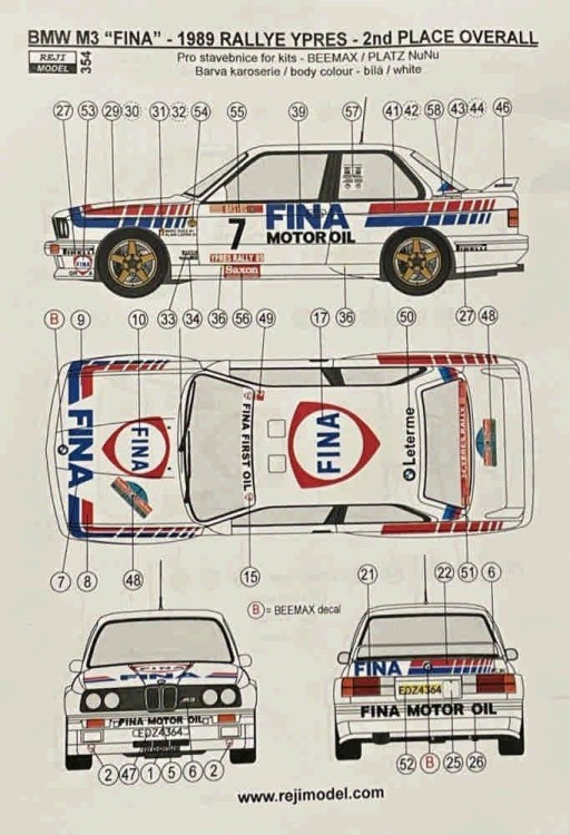 Reji Model 354 BMW M3 Fina 1989 Rally Portugal Tour de Corse 1/24