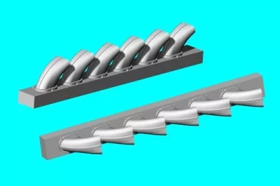 Lf Model 3D7220 Bf 109F-2 exhaust stacks 3D-Printed (EDU) 1/72