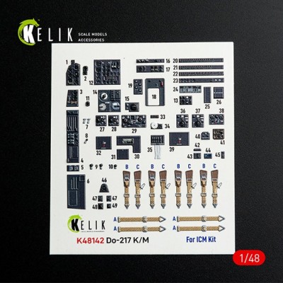 Reskit K48142 Do-217 K/M - interior 3D (ICM) 1/48