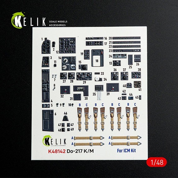 Reskit K48142 Do-217 K/M - interior 3D (ICM) 1/48