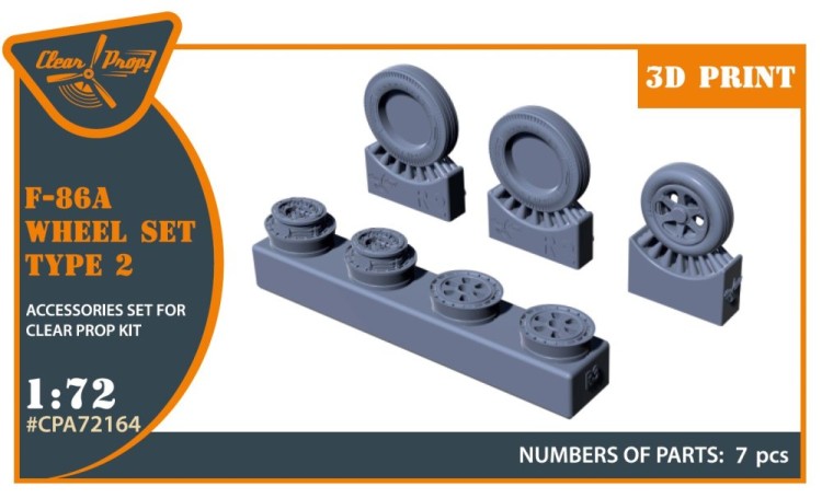 Clear Prop CPA72164 F-86A wheel set - type 2 (CP) 1/72