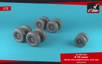 Armory ARAW72339 Rockwell B-1B Lancer wheels with weighted tires, early version Airfix, Hasegawa, ModelCollect, Revell/Monogram / universal 1/72