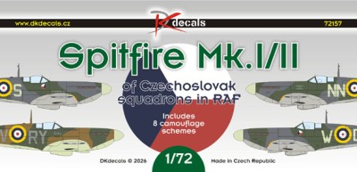 Dk Decals 72157 Spitfire Mk.I/II Czechosl. squadrons in RAF 1/72