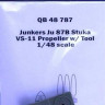 Quickboost QB48 787 Ju 87B Stuka VS-11 propeller w/tool (AIRF) 1/48