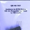 QuickBoost QB48787 Ju 87B Stuka VS-11 propeller w/tool (AIRF) 1/48