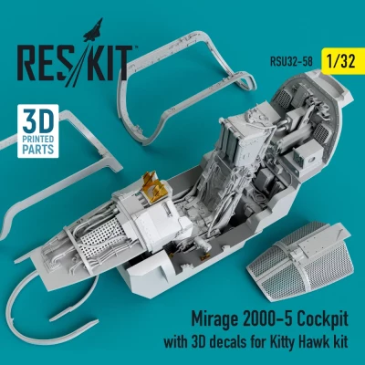 Reskit RSU32-058 Mirage-2000-5 cockpit w/ 3D decals (KITTYH) 1/32