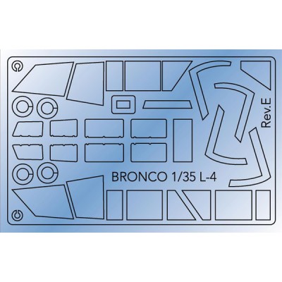 Bronco AB3510 Piper L4H canopy masking Sheet 1/35