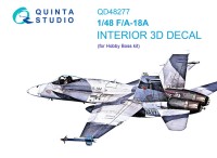 Quinta Studio QD48277 F/A-18А (HobbyBoss) 3D Декаль интерьера кабины 1/48