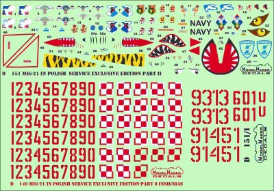 Model Maker Decals D48151 Mikoyan MiG-21 in Polish service exclusive edition part II 1/48