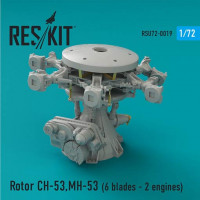 Reskit RSU72-0019 Rotor CH-53,MH-53,HH-53 - 6 blades, 2 engines 1/72