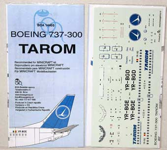 BOA Decals 14405 Boeing 737-300 Tarom (MINICRAFT) 1/144