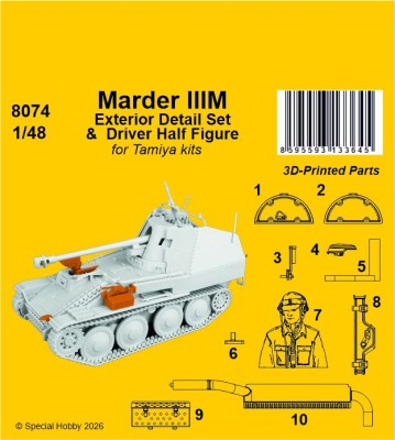 CMK SP8074 Marder IIIM Exterior Set &amp; Driver (half-fig.) 1/48
