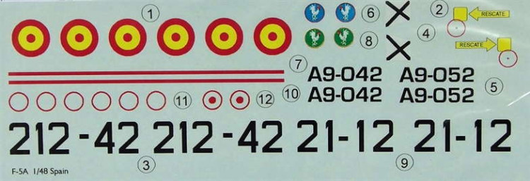 LF Model C4886 Decals F-5A Freedom Fighter over Spain 1/48