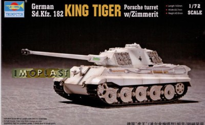 Trumpeter 07292 Танк &quot;Кингтигр&quot;(башня Порше)с циммеритом 1/72