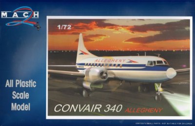 Mach 2 MACH7251 Convair 340 with the 'Pug Nose' Decals Allegheny 1/72