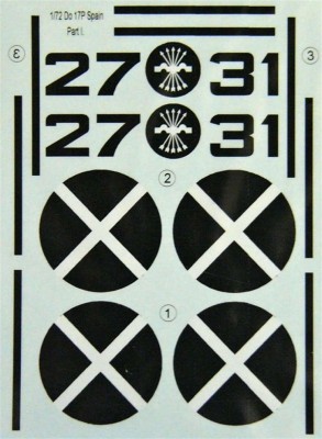 LF Model C7273 Decals Do 17P-1 over Spain Part I. (RS) 1/72