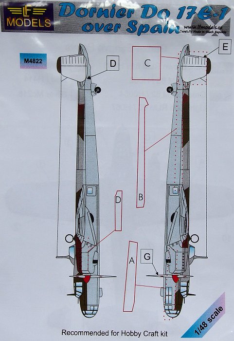 LF Model M4822 Mask Dornier Do 17E-1 over Spain (HOBBYCR) 1/48