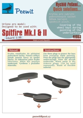 Peewit P41003 Wheel bay cover for Spitfire Mk.I/II (EDU) 1/48