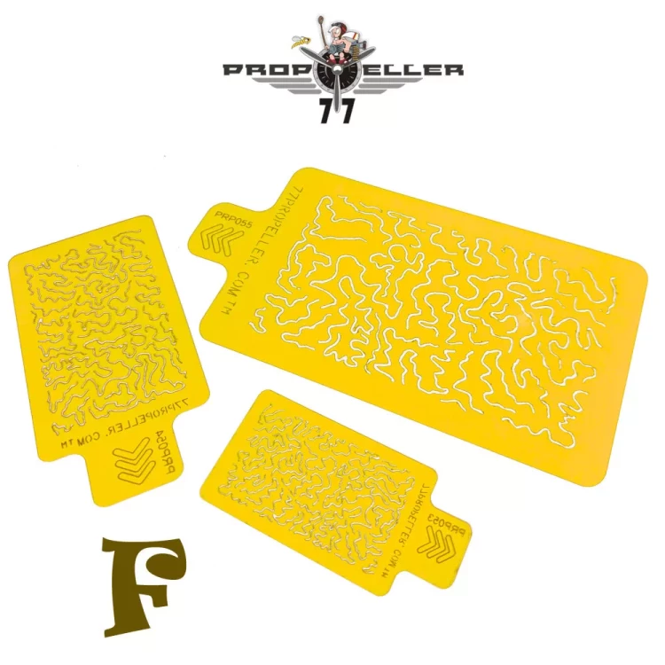 77 Propeller 77PRP062 Luftwaffe WWII Shingles Camo STENCIL - SET F (3x)