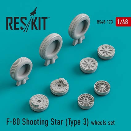 Reskit RS48-0173 F-80 Shooting Star (Type 3) wheels (HAS/MONO) 1/48