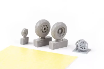 Eduard 648990 BRASSIN P-51B/C wheels diamond tread 2 (EDU) 1/48